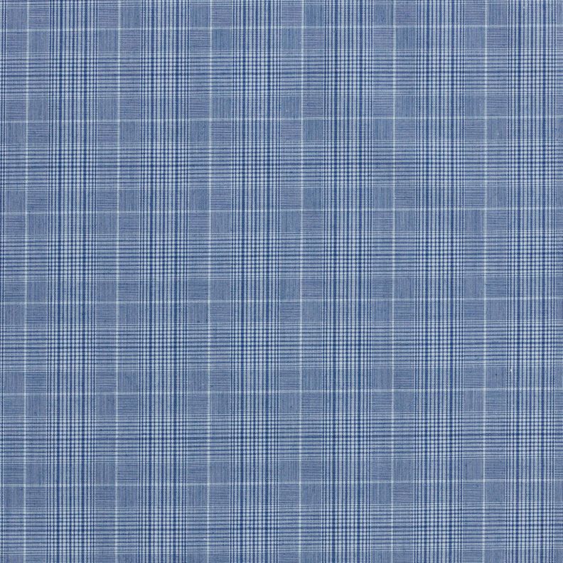 Tessuto per camicie a quadretti fini – bianco/colore blu jeans, image number 1