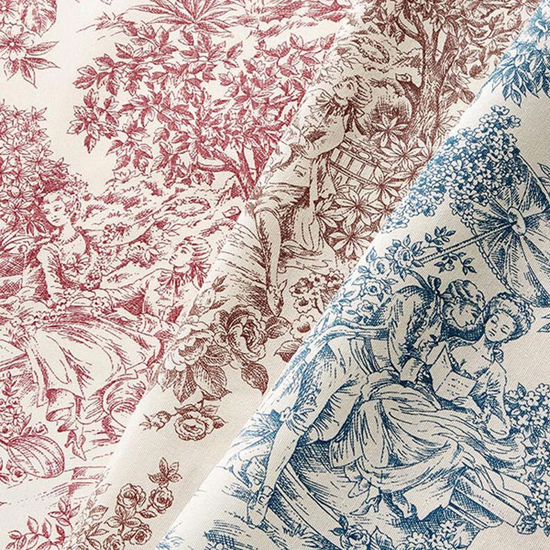 tessuto arredo tessuti canvas Toile de Jouy 280 cm – blu,  image number 5