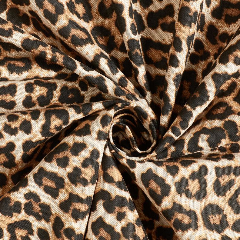 tessuto arredo mezzo panama Elegante stampa leopardata – nero/naturale,  image number 3