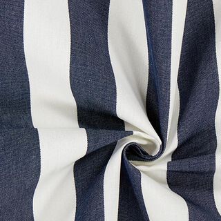 Tessuto per tende da sole righe Toldo – bianco/blu marino, 