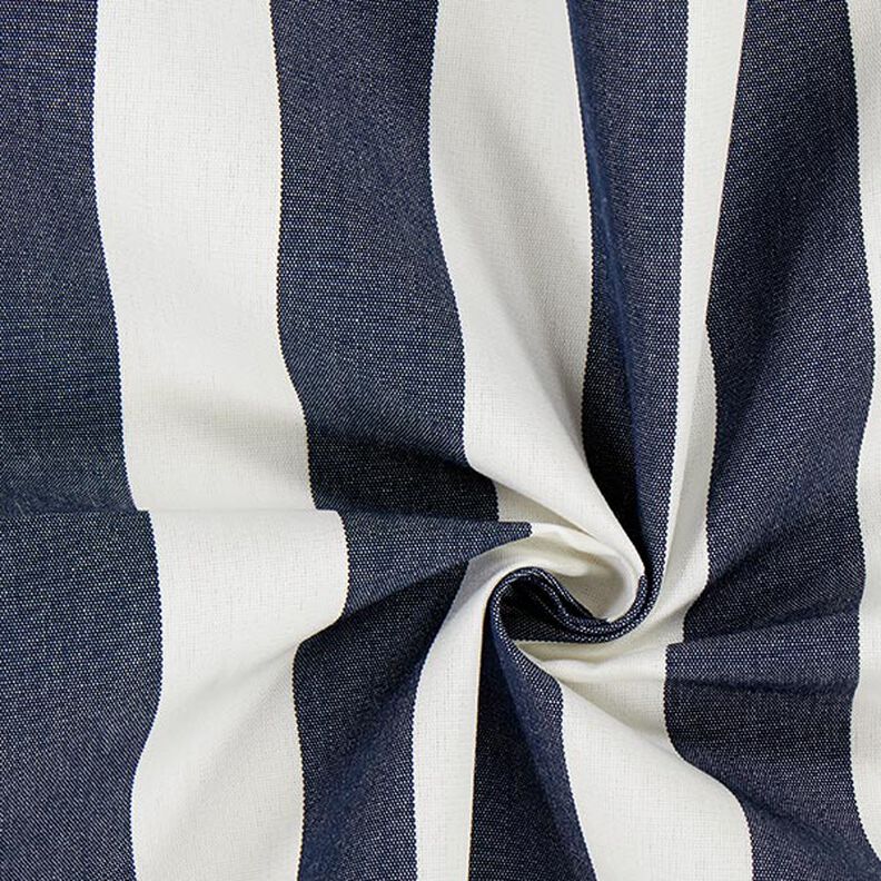 Tessuto per tende da sole righe Toldo – bianco/blu marino,  image number 2