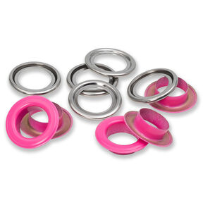 Occhielli con rondelle [15 pezzi | Ø 14 mm] | Prym – pink/argento effetto metallizzato, 
