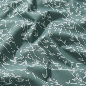 popeline di cotone tralci e foglie – abete blu, 