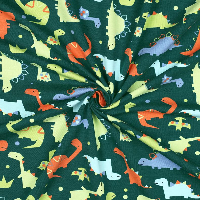 felpa estiva dinosauri | Poppy Fabrics – abete blu/verde chiaro,  image number 3