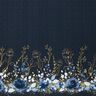 jersey di cotone Tessuto con bordura a fiori glitterato in oro | Glitzerpüppi – blu notte/colore blu,  thumbnail number 1
