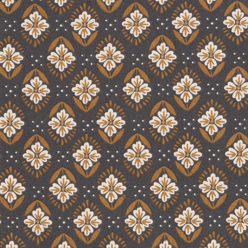 tessuto in cotone cretonne Piastrelle fiorite – granito,  image number 1