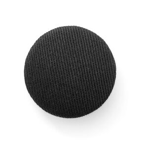 Bottone rivestito, Spigato in cotone – nero, 