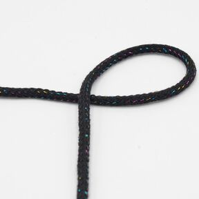 Cordoncino in cotone lurex [Ø 5 mm] – nero, 