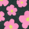 tessuto peluche fiori | Poppy Fabrics – verde scuro/pink,  thumbnail number 3