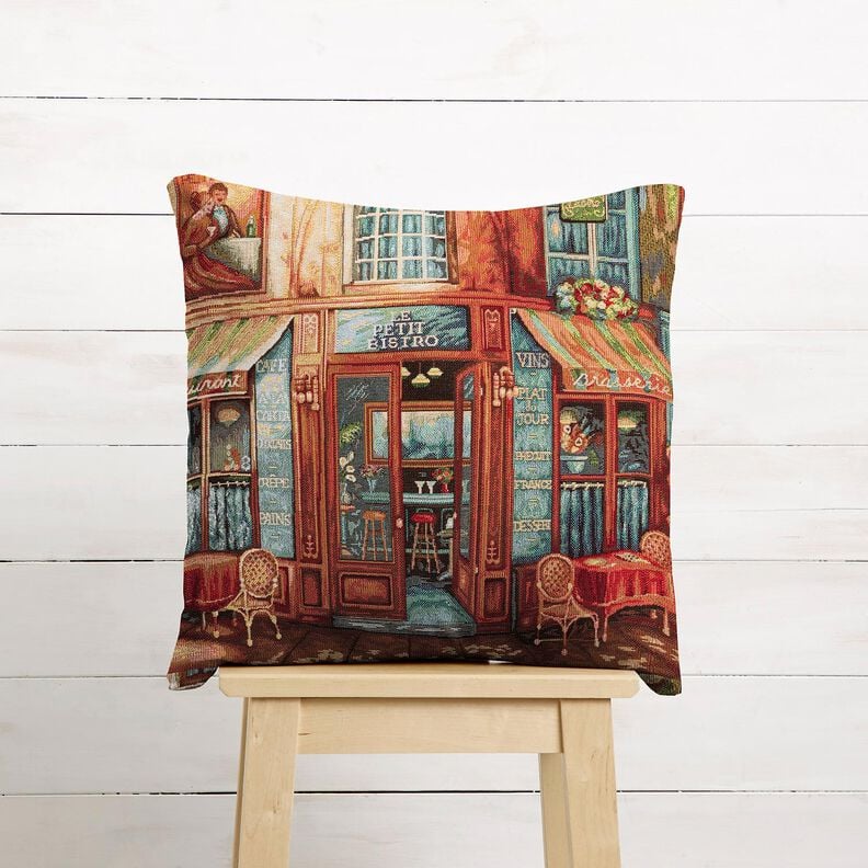 taglio di tessuto arredo gobelin Bistrò francese – blu/terracotta, image number 6