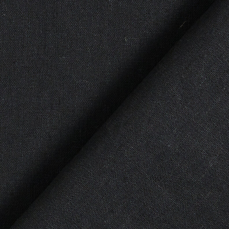 misto cotone-lino tinta unita – nero,  image number 3