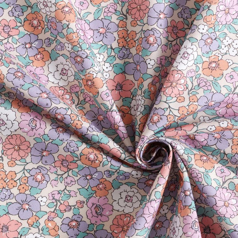 GOTS popeline di cotone Prato fiorito | Poppy Fabrics – naturale,  image number 3