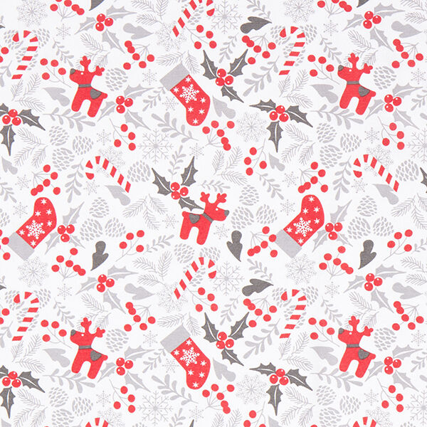 tessuto arredo tessuti canvas stivale di Babbo Natale – bianco/rosso,  image number 1