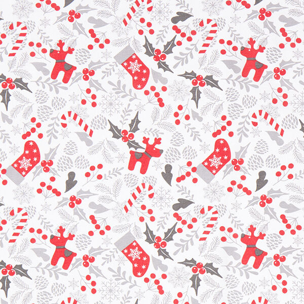tessuto arredo tessuti canvas stivale di Babbo Natale – bianco/rosso, image number 1