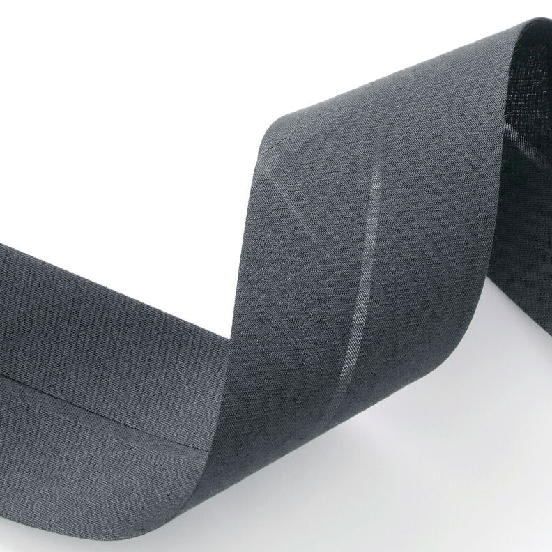 Nastro in sbieco Polycotton [50 mm] – grigio scuro,  image number 2