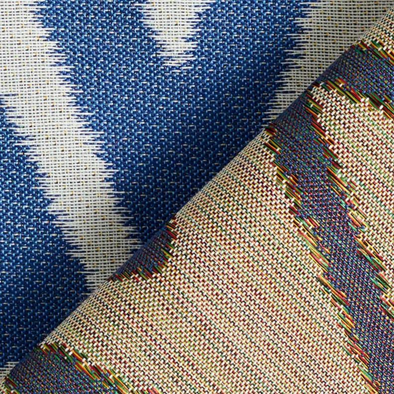 tessuto jacquard da esterni motivo ikat – blu,  image number 4