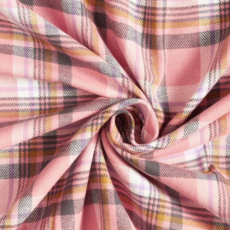 flanella di cotone quadri – rosa anticato/argento anticato,  image number 3