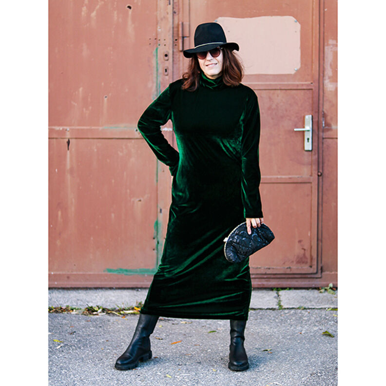Velluto stretch verde scuro,  image number 6