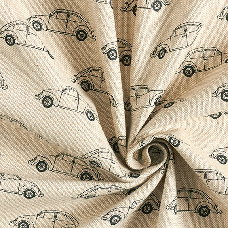 tessuto arredo mezzo panama, mini maggiolino VW – naturale/nero,  image number 3