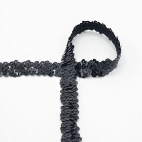 Bordo in paillettes elastiche [20 mm] – nero, 