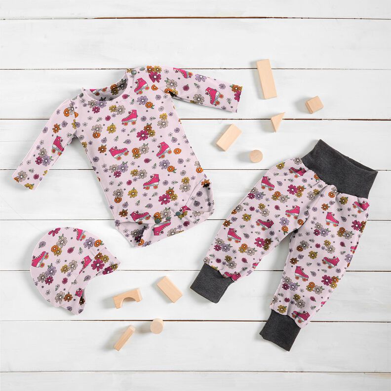 jersey di cotone Pattini a rotelle retrò – rosé, image number 6