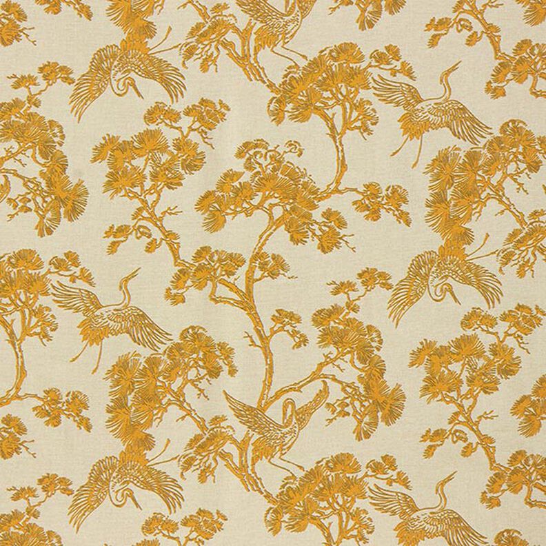 tessuto arredo tessuto canvas gru cinese – beige/giallo curry,  image number 1