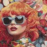 tessuto arredo gobelin Donne famose – rosso carminio/beige chiaro,  thumbnail number 5