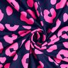 French terry, felpa estiva effetto jeans, stampa leopardata neon – blu notte/fucsia neon,  thumbnail number 3