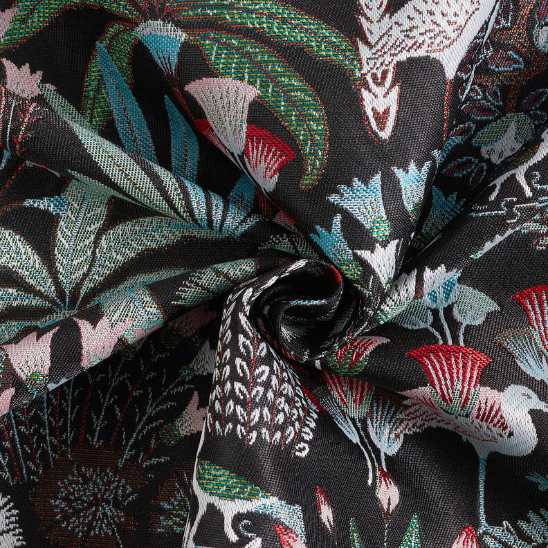 tessuto arredo gobelin Botanica paradisiaca – nero/verde,  image number 4