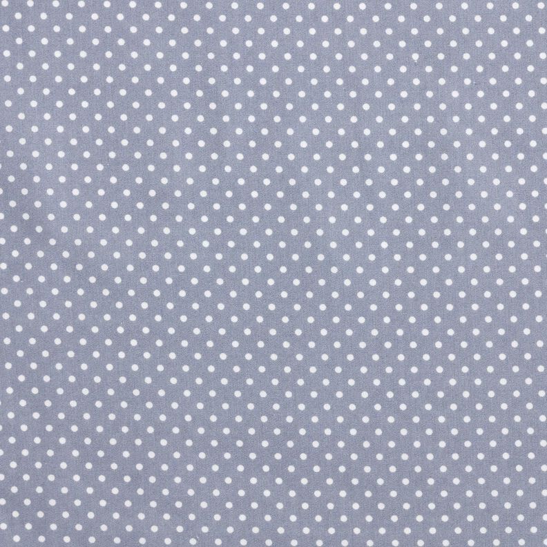 popeline di cotone Mini pois Polka – blu acciaio/bianco, image number 1