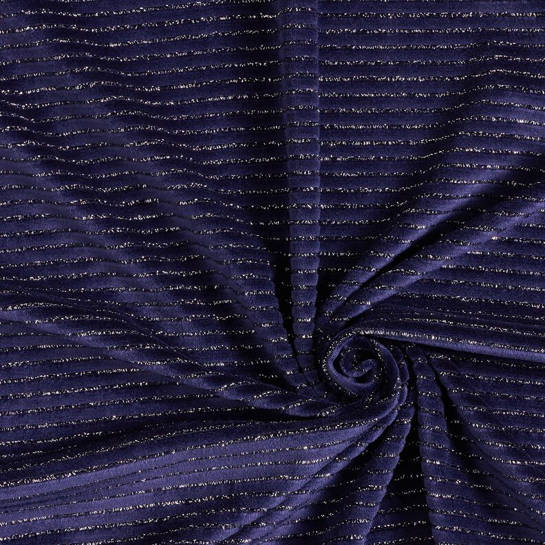 vellutino nicki righe glitter – blu marino/argento effetto metallizzato,  image number 3