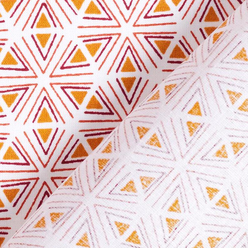 tessuto in cotone cretonne forme geometriche – bianco/giallo curry,  image number 4