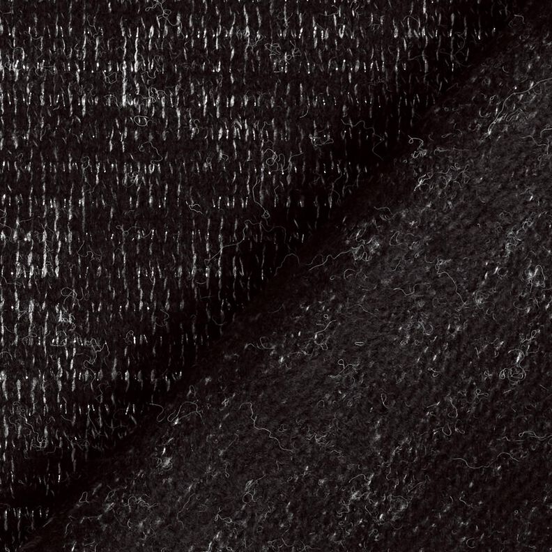 Tessuto in maglia misto lana melange glitterata – nero/argento effetto metallizzato, image number 5