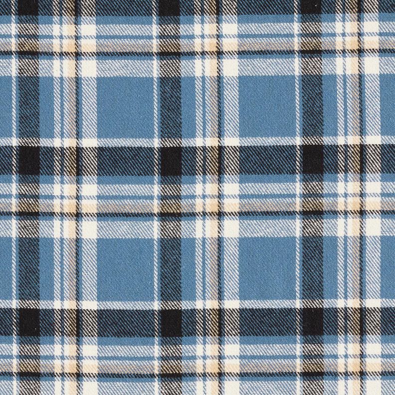 flanella di cotone quadri – colore blu jeans/nero,  image number 1