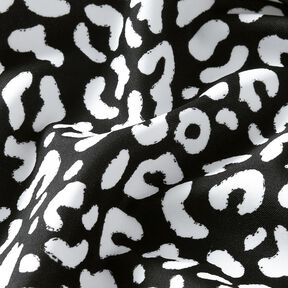 tessuto per costumi da bagno Macchie di leopardo astratte – nero-azzurro/bianco, 