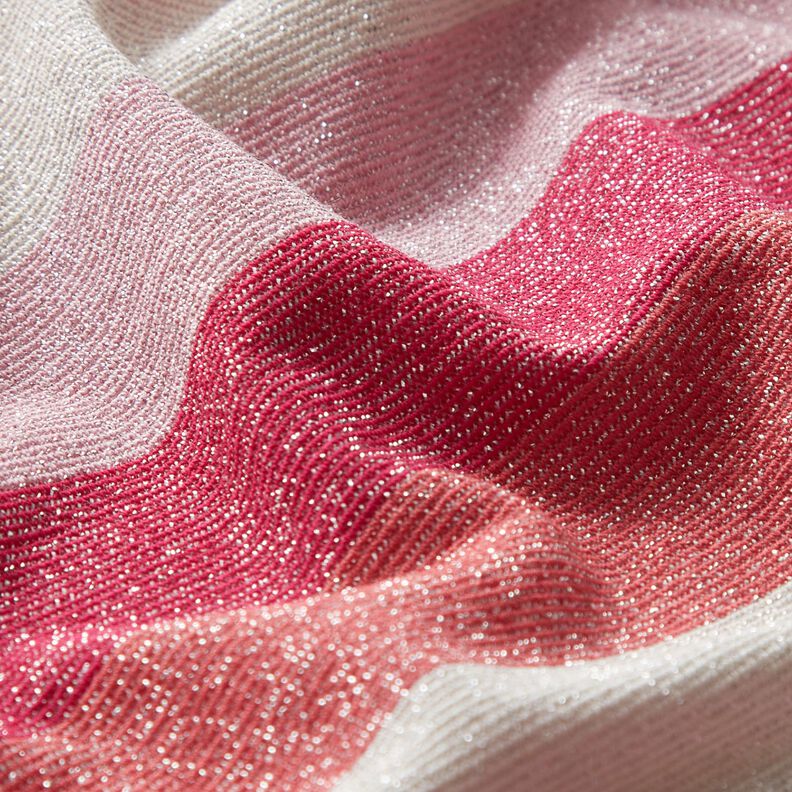 Jersey glitterato a righe – pink/corallo,  image number 2