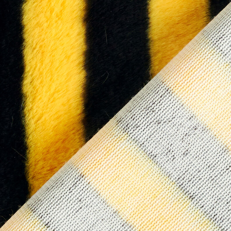 pelliccia sintetica, righe ape – nero/giallo,  image number 3