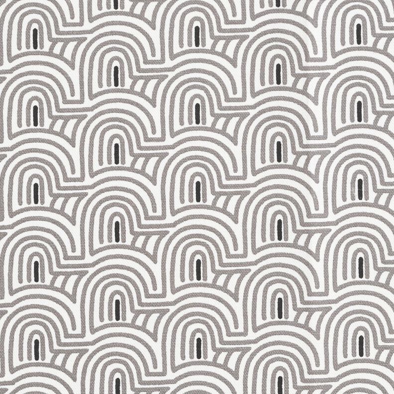 tessuto arredo mezzo panama Archi minimalisti – bianco/grigio,  image number 1