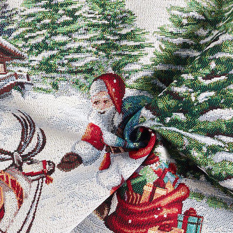 taglio di tessuto gobelin Babbo Natale, lurex – bianco lana, image number 3