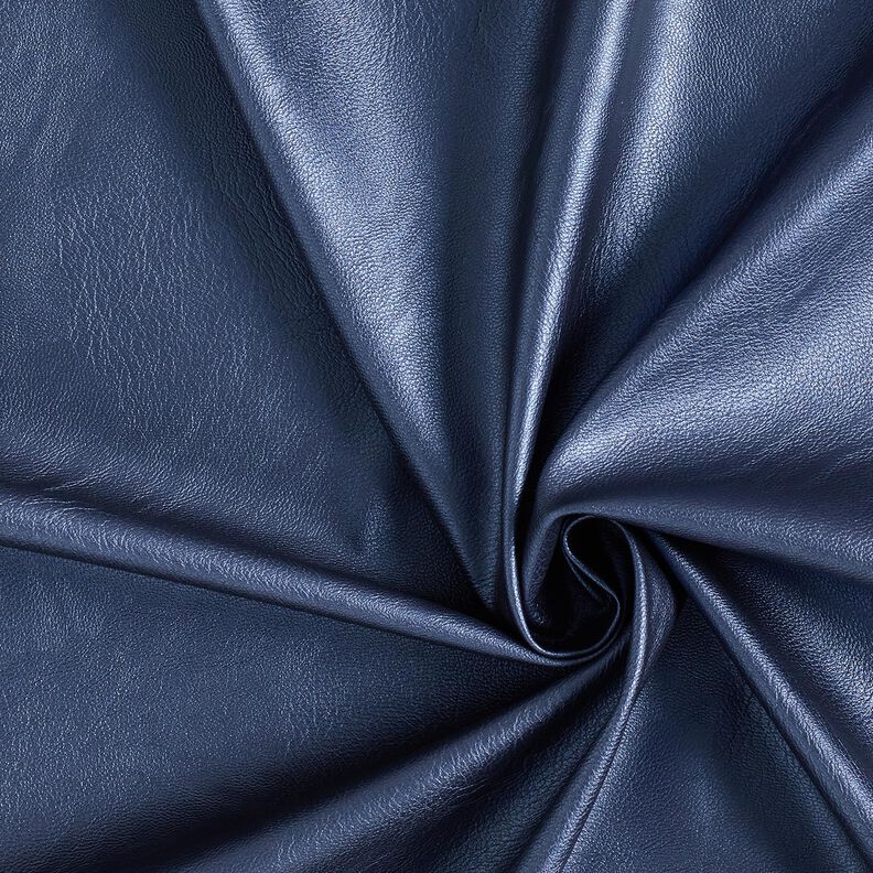 stretch similpelle Metallico – blu marino,  image number 1