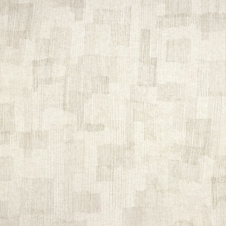 tessuto per tende a vetro misto lino Righe irregolari – beige scuro/naturale, image number 1