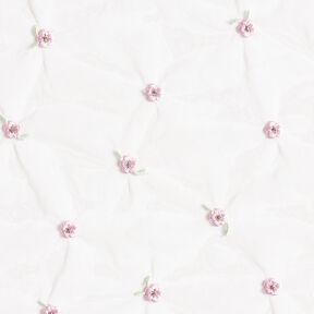 morbido tessuto a rete fiorellini ricamati – bianco/rosé, 