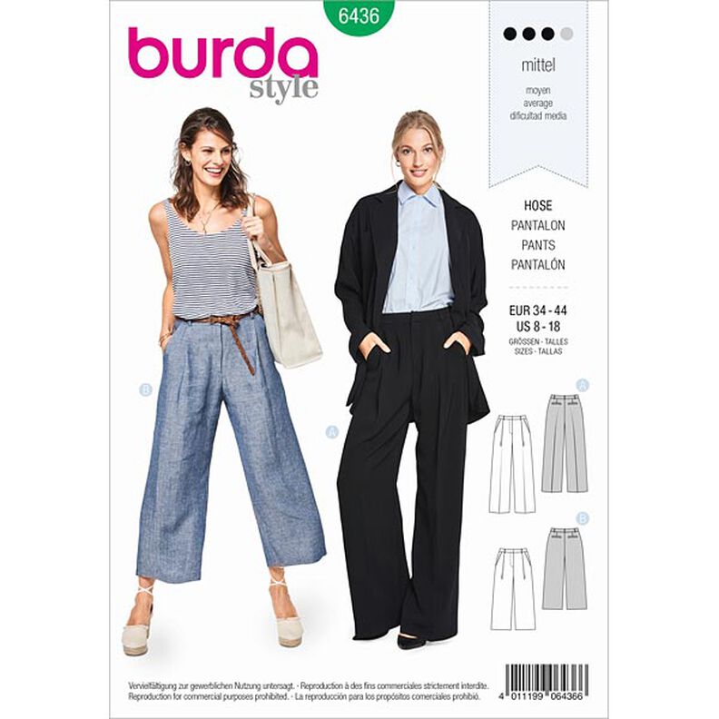 pantalone | culotte, Burda 6436 | 34 - 44,  image number 1