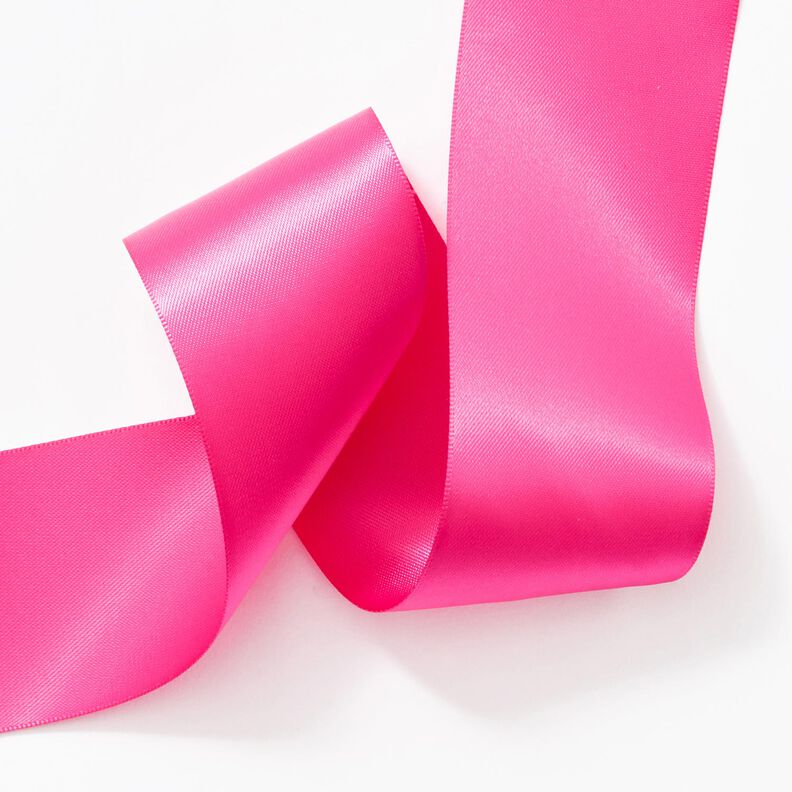 Nastro in satin [50 mm] – rosa fucsia acceso,  image number 3
