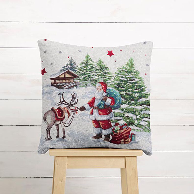 taglio di tessuto gobelin Babbo Natale, lurex – bianco lana, image number 5