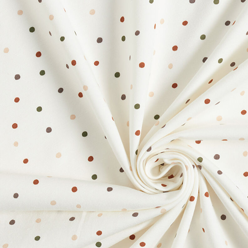 jersey di cotone Pois colorati – bianco lana,  image number 3