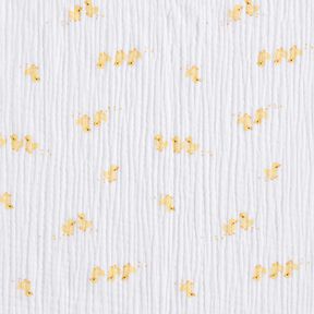 mussolina / tessuto doppio increspato Dolci anatroccoli – bianco/oro, 