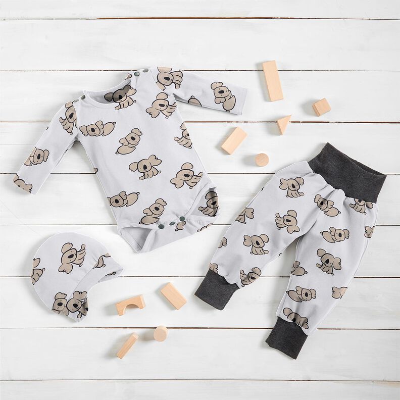 GOTS jersey di cotone Koala | Poppy Fabrics – bianco/mandorla,  image number 7