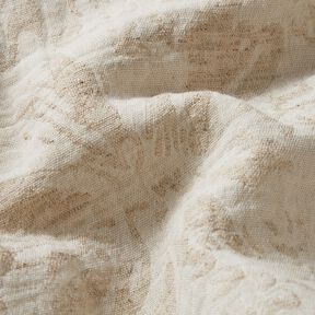 mussolina / tessuto doppio increspato misto lino fiori – mandorla, 