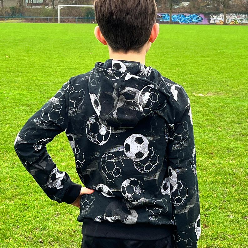 jersey di cotone Reti di calcio | Glitzerpüppi – nero/grigio,  image number 3